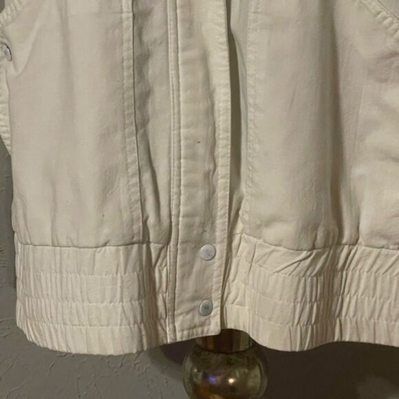 Vintage Retro 1980s Dawn lightweight white medium cotton blend canvas jacket - Picture 11 of 15
